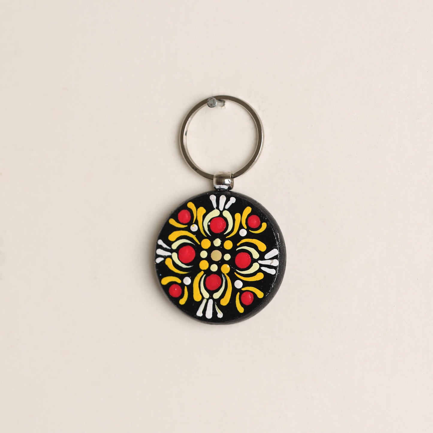 Handpainted Mandala Art Wooden Keychain 71