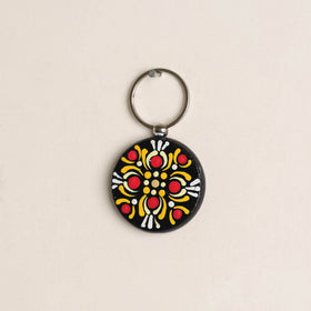Handpainted Mandala Art Wooden Keychain 71