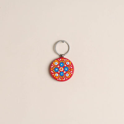 Handpainted Mandala Art Wooden Keychain 72