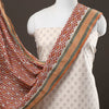 Off White - 2pc Cotton Handloom Ikat Kurta with Sanganeri Dupatta 02