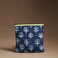 Blue - Handmade Quilted Cotton Utility Pouch 10