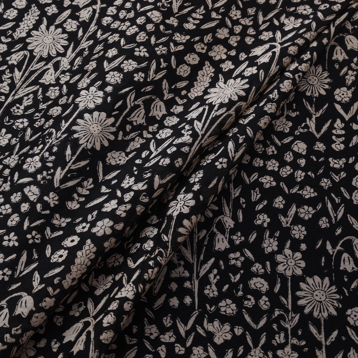 Bagru Hand Block Prints Pure Handloom Chanderi Silk Fabric 20