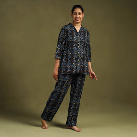 Buy Cotton Ajrakh Block Print Night Suit Set