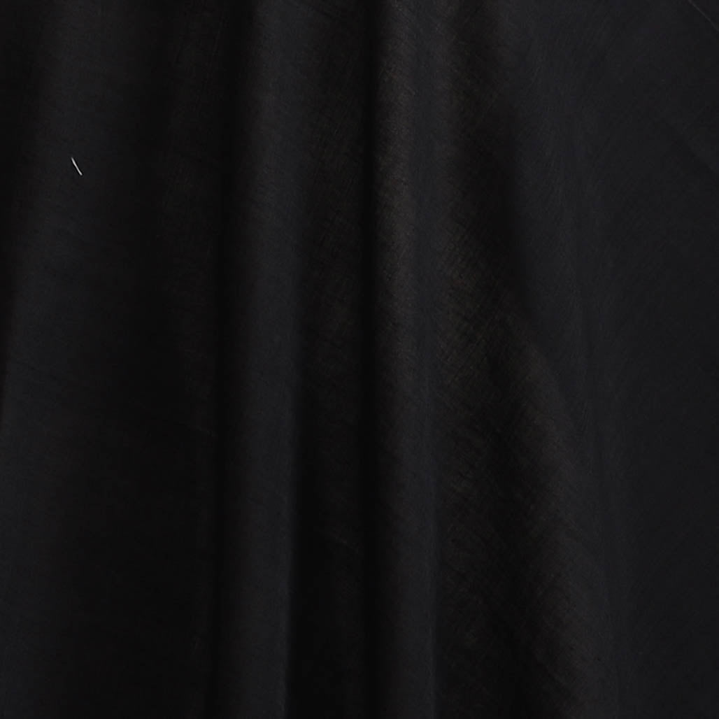 Black - Plain Handloom Mangalagiri Cotton Fabric 01