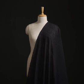 Black - Plain Handloom Mangalagiri Cotton Fabric 01