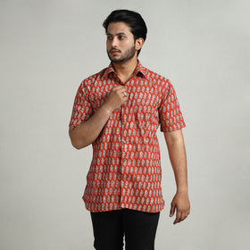 Buy Bagru Block Printed Cotton Men Half Sleeve Shirt Online at iTokri.com