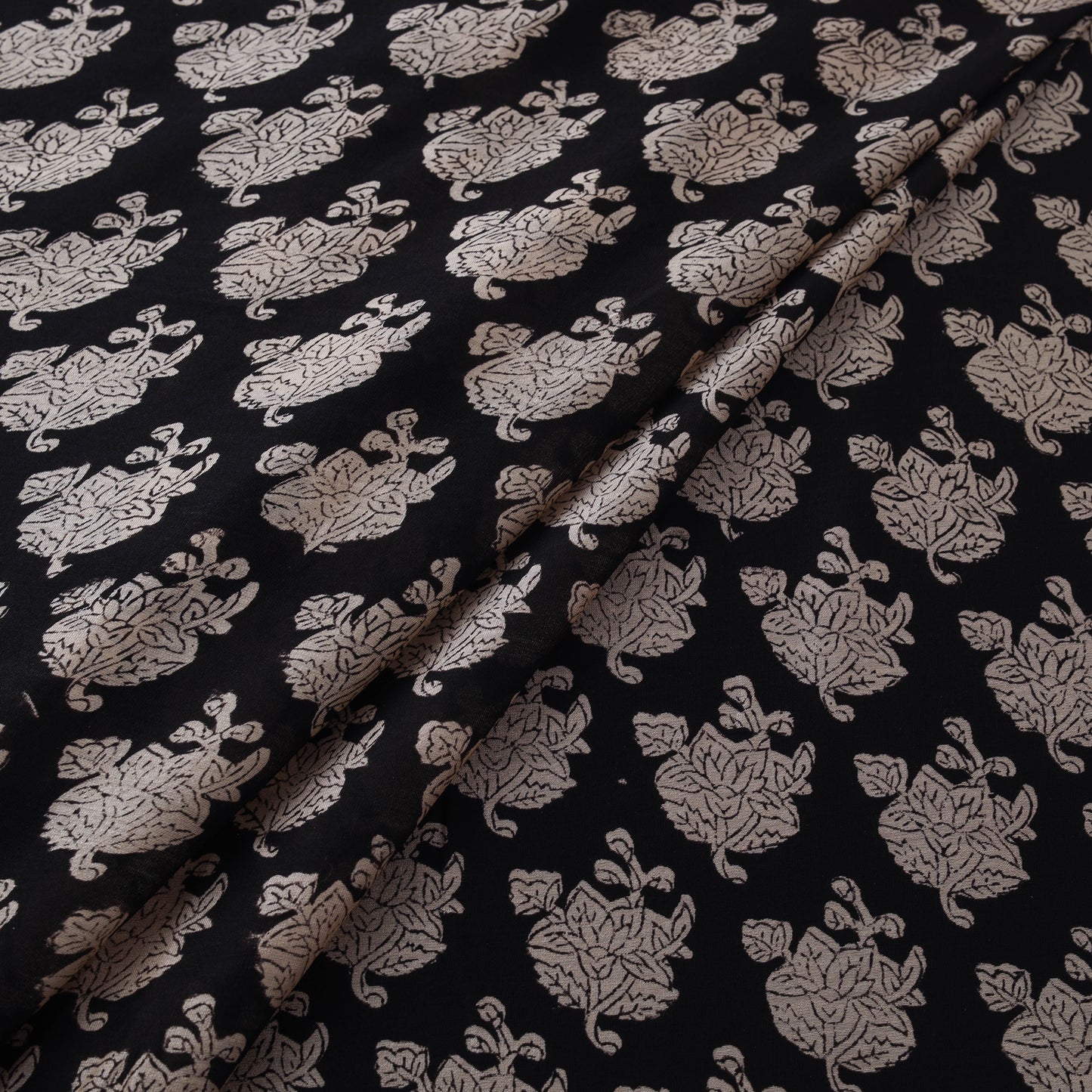 Bagru Hand Block Prints Pure Handloom Chanderi Silk Fabric 21