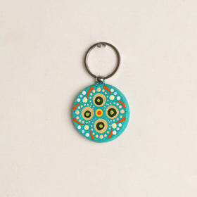 Handpainted Mandala Art Wooden Keychain 73
