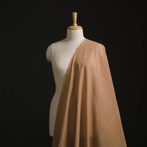 Beige - Plain Handloom Mangalagiri Cotton Fabric 02