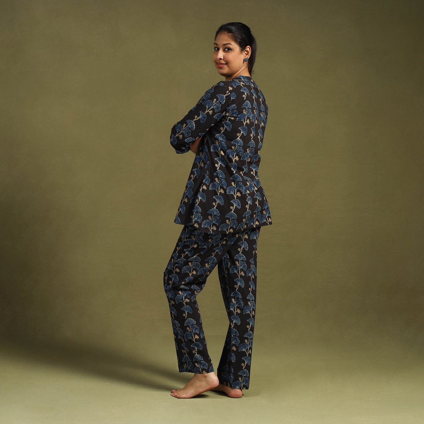 Buy Cotton Ajrakh Block Print Night Suit Set