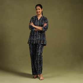 Buy Cotton Ajrakh Block Print Night Suit Set