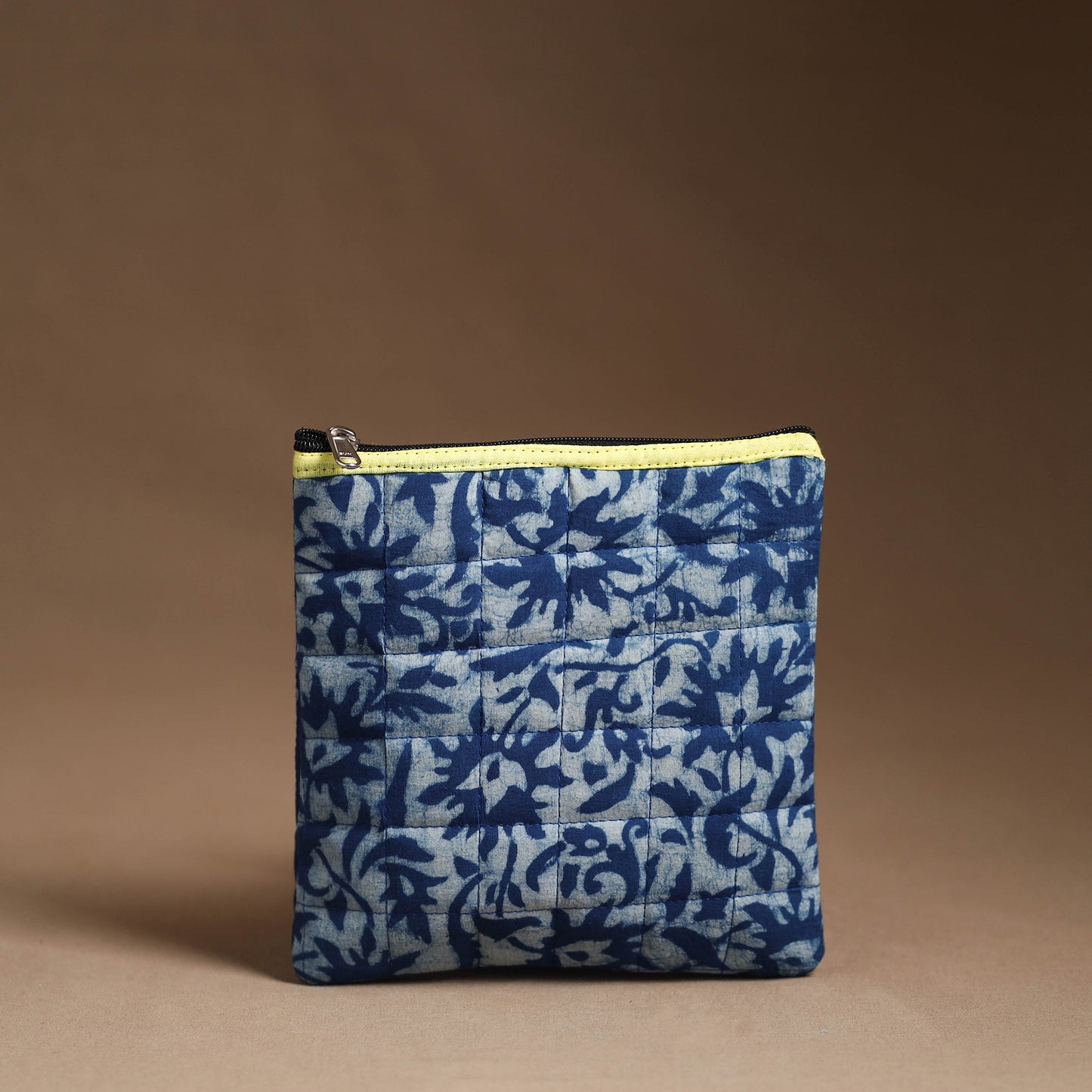 Blue - Handmade Quilted Cotton Utility Pouch 07