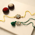 Handmade Shell Work Rakhi & Lumba Set