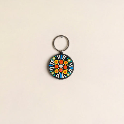 Handpainted Mandala Art Wooden Keychain 75