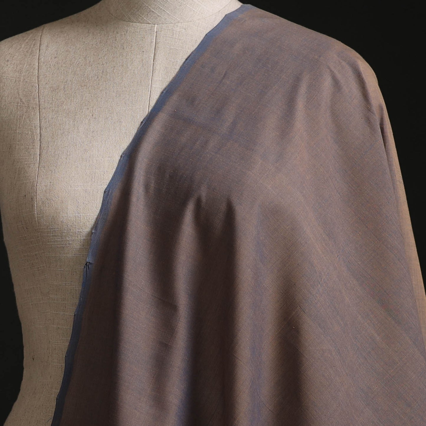 Brown - Plain Handloom Mangalagiri Cotton Fabric 06