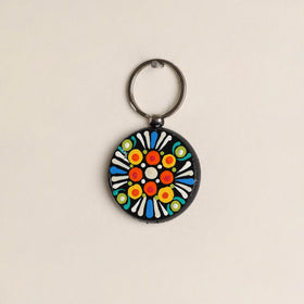 Handpainted Mandala Art Wooden Keychain 75