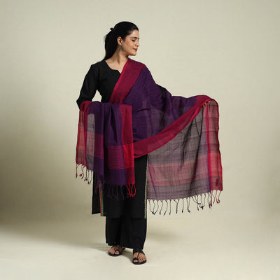 Buy Purple Handloom Cotton Srikakulam Jamdani Dupatta