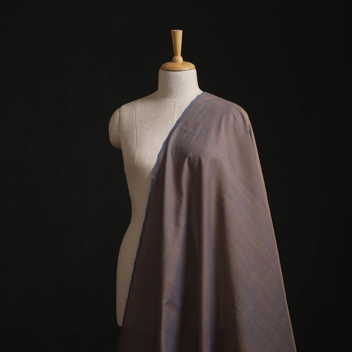Brown - Plain Handloom Mangalagiri Cotton Fabric 06