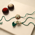 Handmade Shell Work Rakhi & Lumba Set