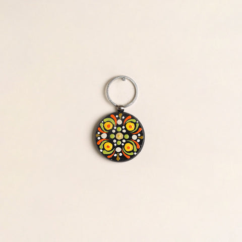 Handpainted Mandala Art Wooden Keychain 76