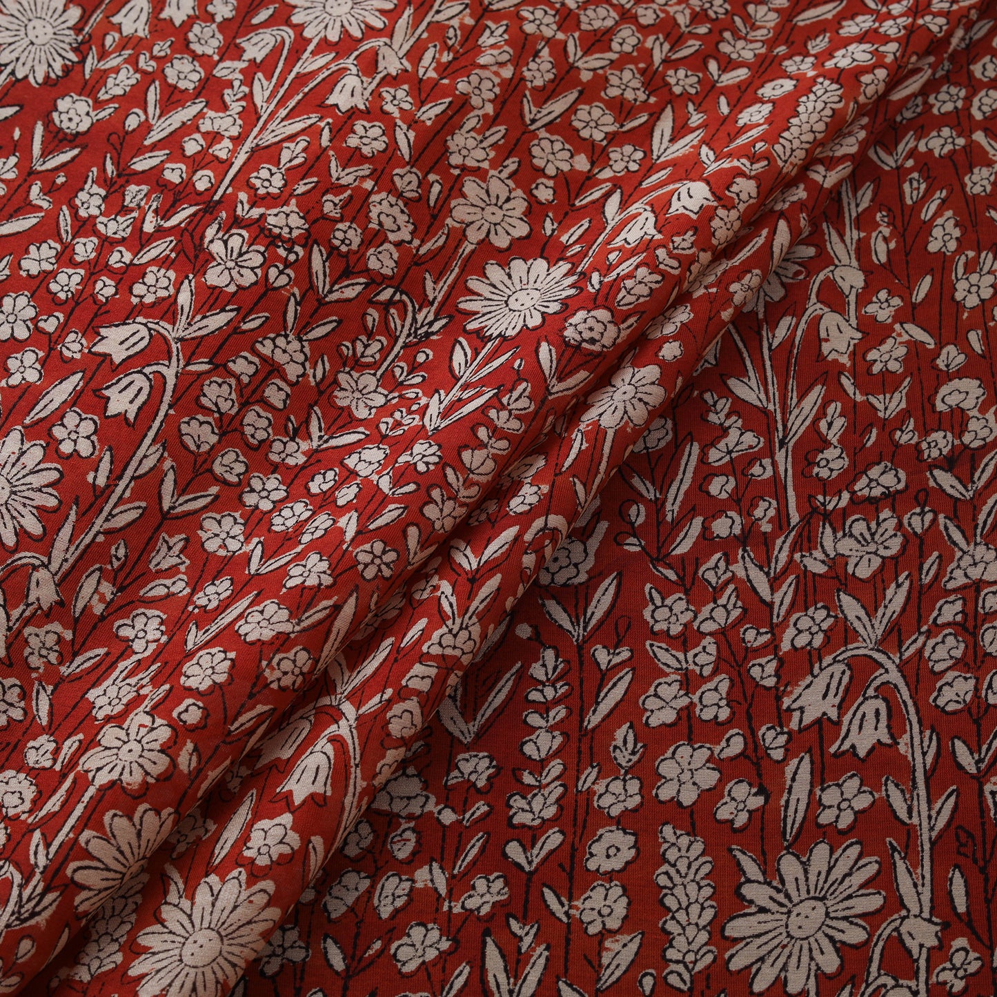 Bagru Hand Block Prints Pure Handloom Chanderi Silk Fabric 24