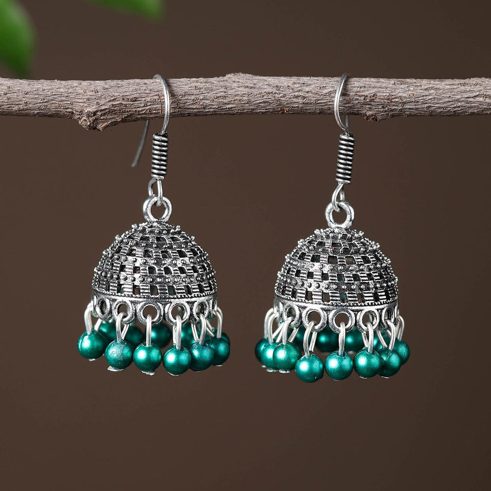 Manvi Handcrafted GS Beadwork Jhumki Earrings