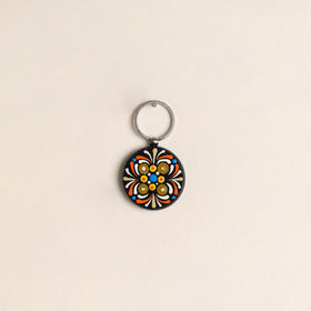 Handpainted Mandala Art Wooden Keychain 77