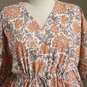 Sanganeri Block Print Cotton Kaftan (Short)