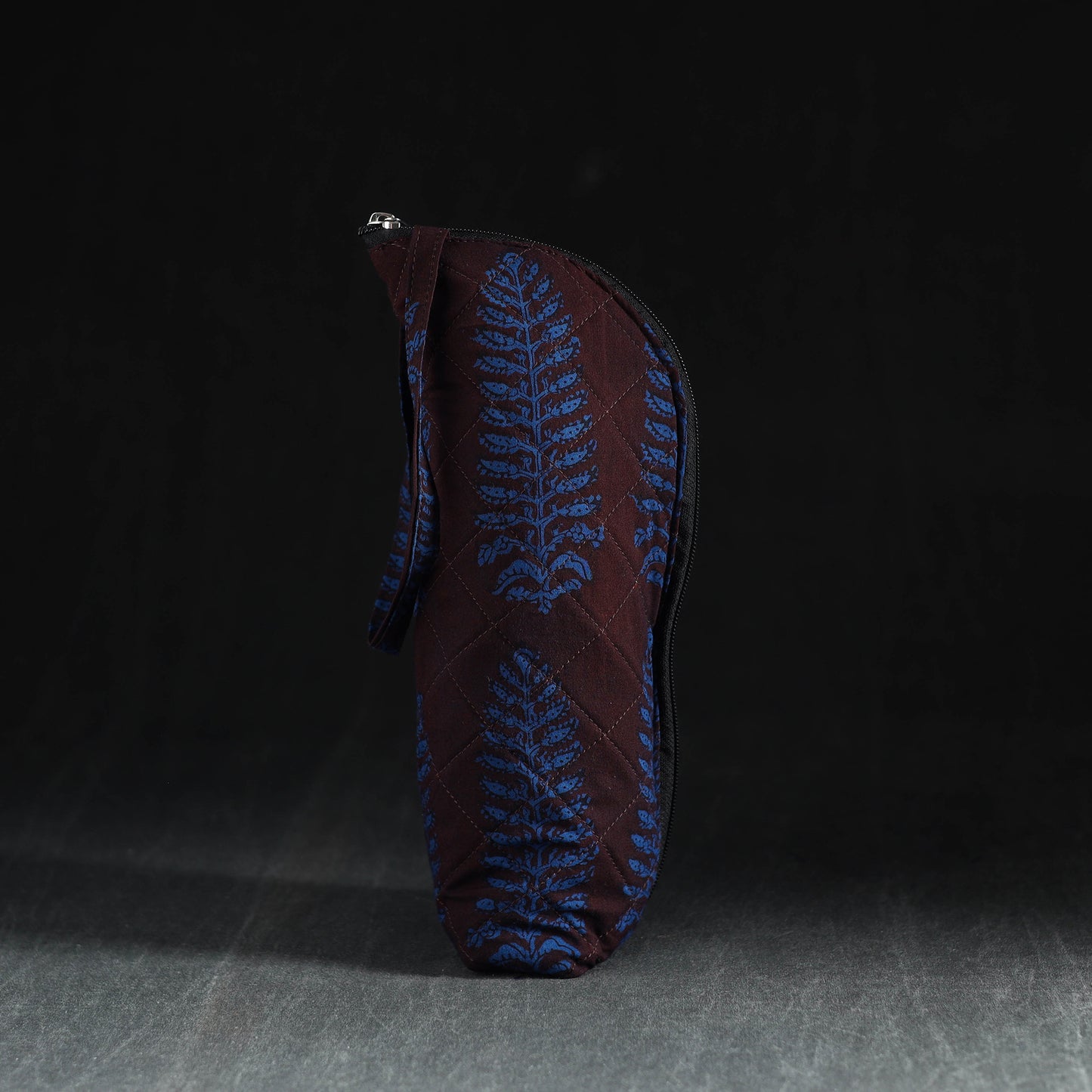 Blue Handmade Cotton 1L Water Bottle Cover