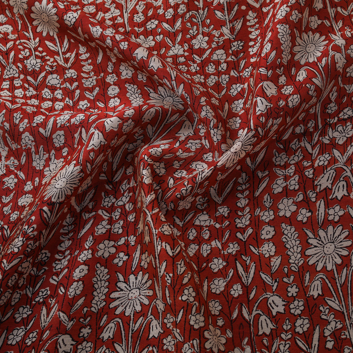 Bagru Hand Block Prints Pure Handloom Chanderi Silk Fabric 24