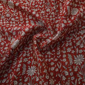 Bagru Hand Block Prints Pure Handloom Chanderi Silk Fabric 24