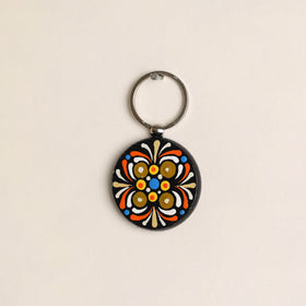 Handpainted Mandala Art Wooden Keychain 77