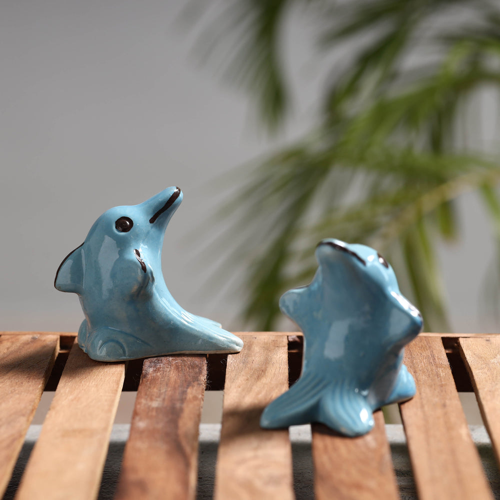 Dolphin - Handcrafted Ceramic Toys (Set of 2)