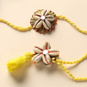 Handmade Shell Work Rakhi & Lumba Set