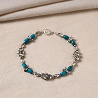 Handmade Oxidised Silver Beaded Anklet 04