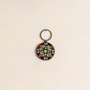 Multicolor - Handpainted Mandala Art Wooden Keychain 78