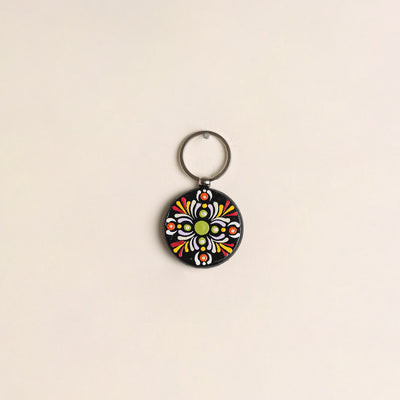 Handpainted Mandala Art Wooden Keychain 78