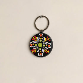 Handpainted Mandala Art Wooden Keychain 78