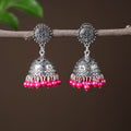 Grey - kriti handcrafted gs beadwork jhumki earrings