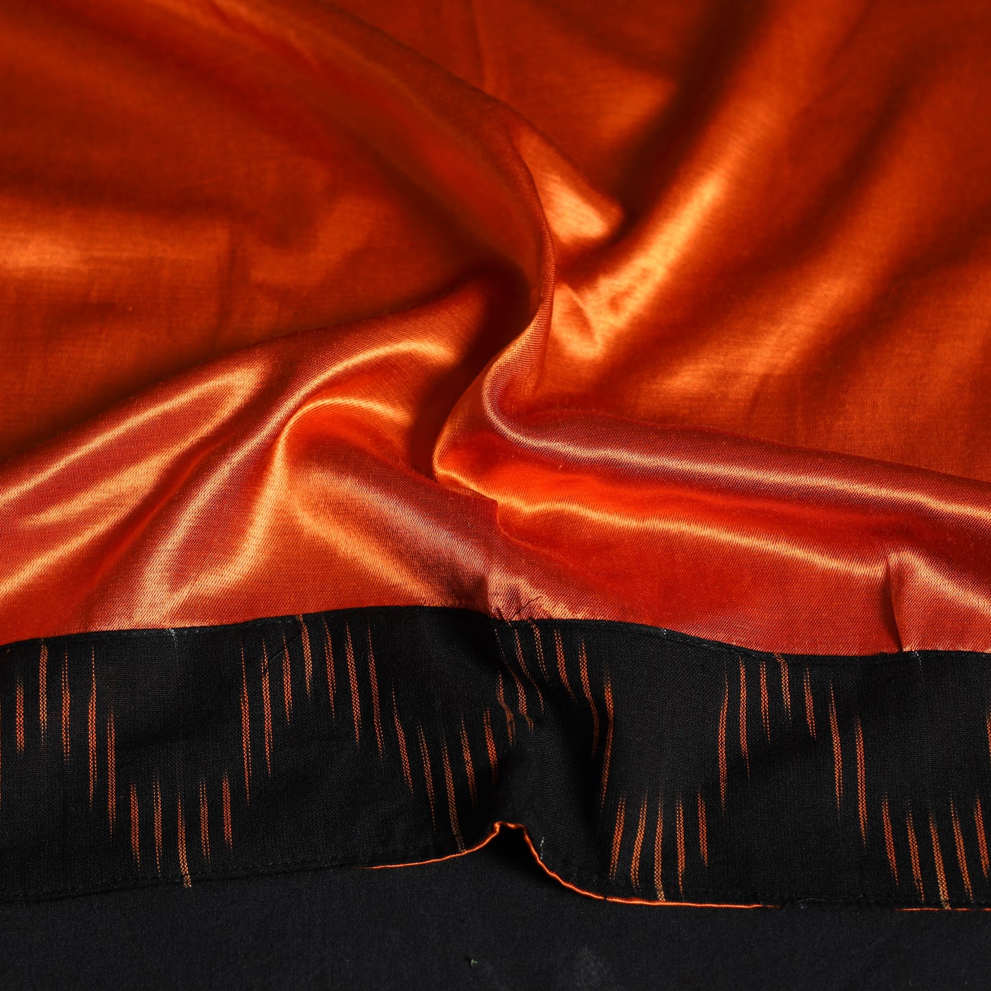 Orange Plain Mashru Silk Blouse Piece 