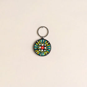 Handpainted Mandala Art Wooden Keychain 80