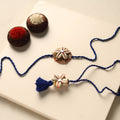 Handmade Shell Work Rakhi & Lumba Set