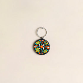 Handpainted Mandala Art Wooden Keychain 81