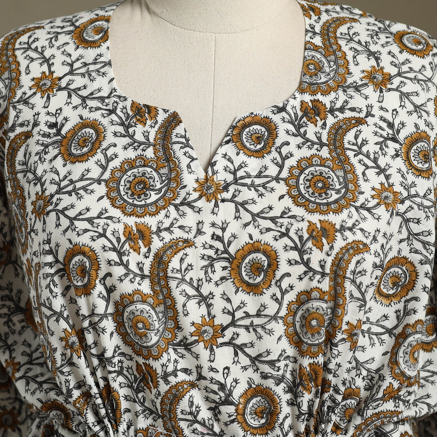 Sanganeri Block Print Cotton Kaftan (Short)