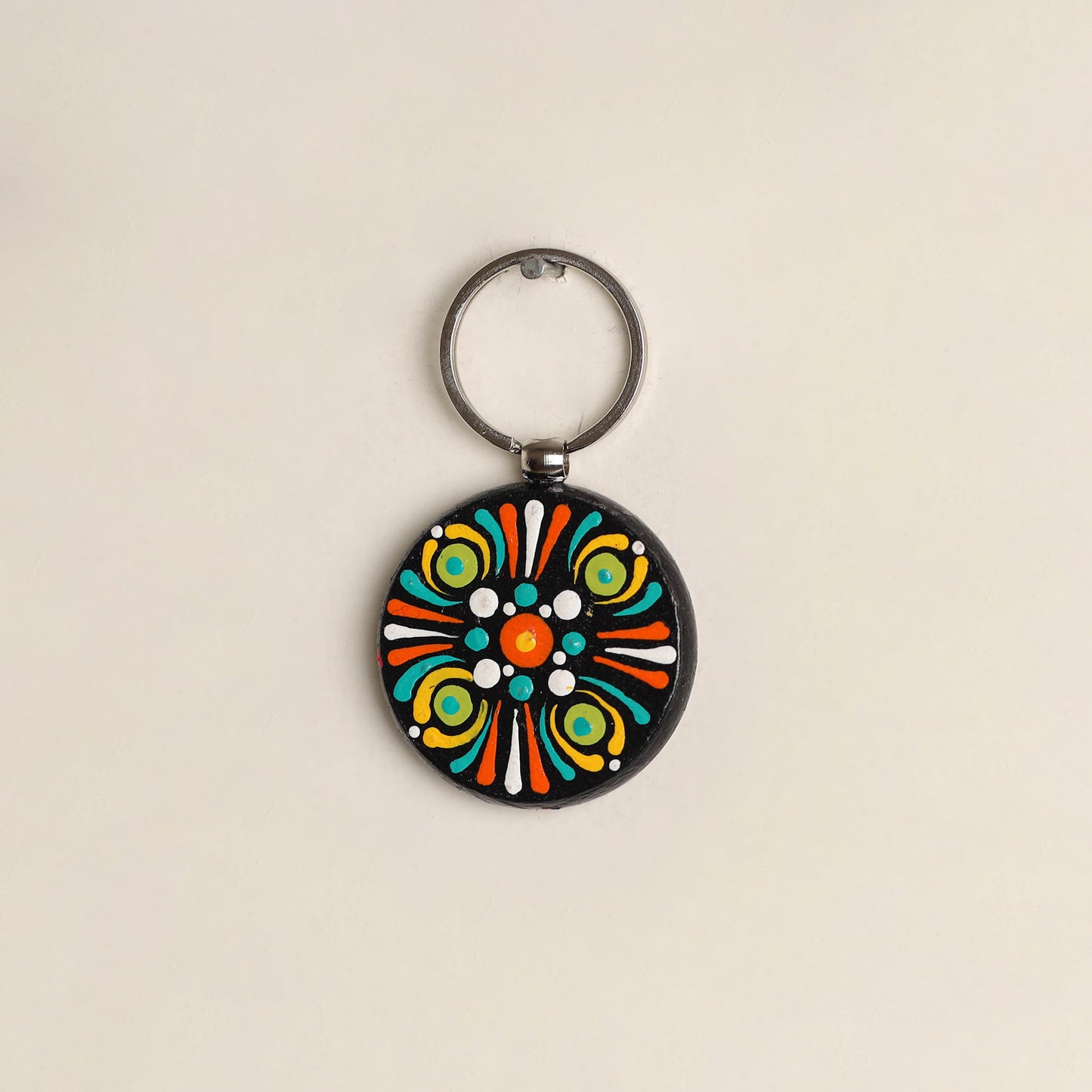 Handpainted Mandala Art Wooden Keychain 81