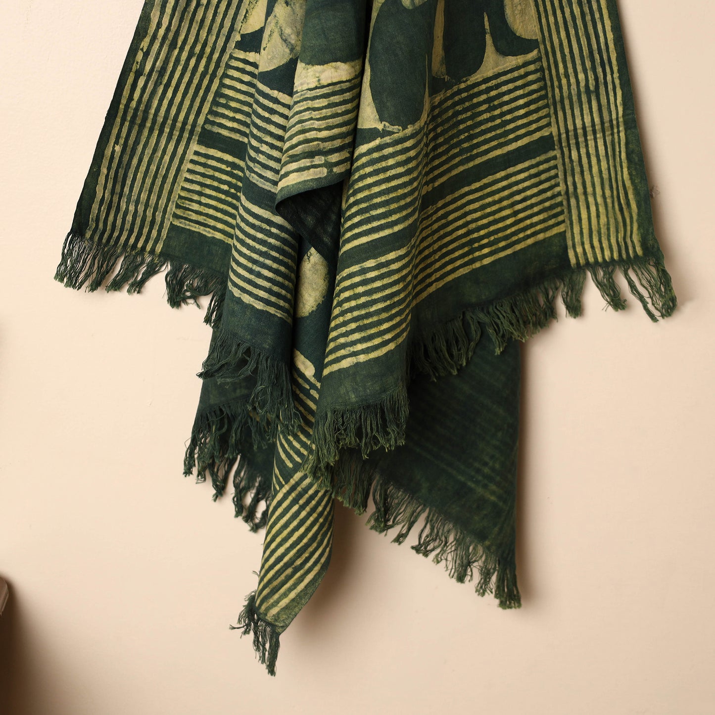 Green - Handloom Block Printed Cotton Bindaas Towel 18