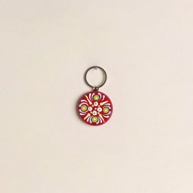 Handpainted Mandala Art Wooden Keychain 82
