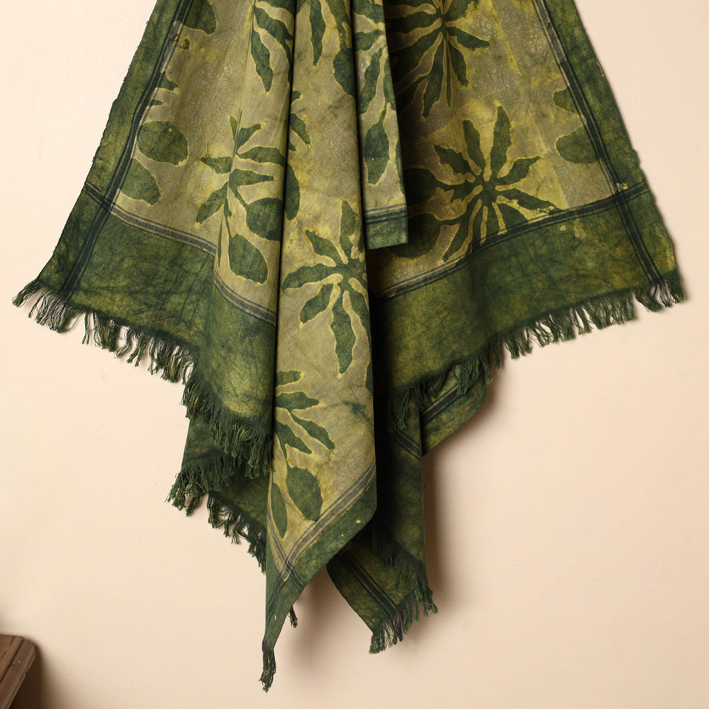 Green - Handloom Block Printed Cotton Bindaas Towel 46