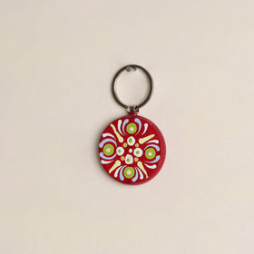 Handpainted Mandala Art Wooden Keychain 82