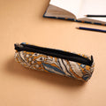 Yellow Handcrafted Quilted Cotton Pencil Pouch